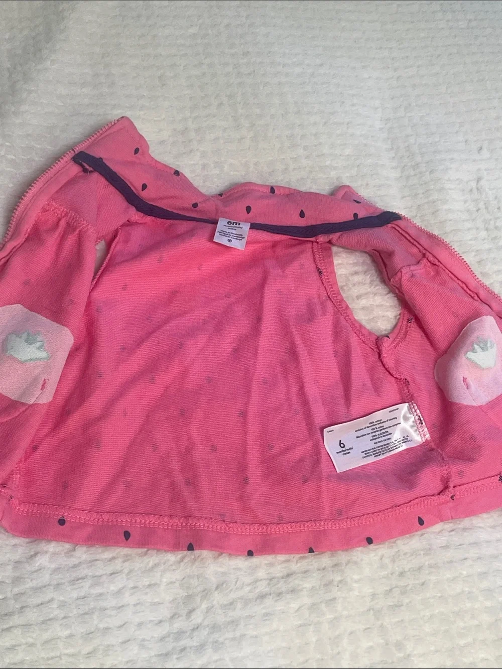 ❤️4 for $10 Carter's Pink Sleeveless Vest with Strawberry Details